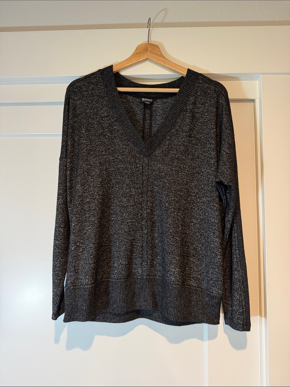 Buffalo David Bitton Charcoal V-Neck Pullover Sweater